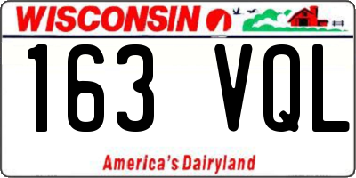 WI license plate 163VQL
