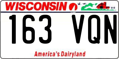 WI license plate 163VQN