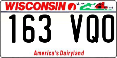 WI license plate 163VQO