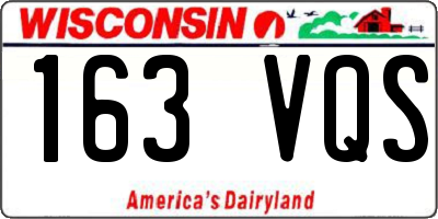 WI license plate 163VQS