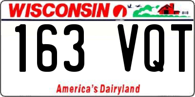 WI license plate 163VQT