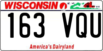 WI license plate 163VQU