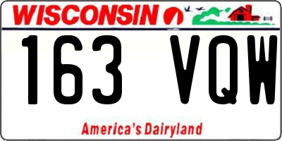 WI license plate 163VQW