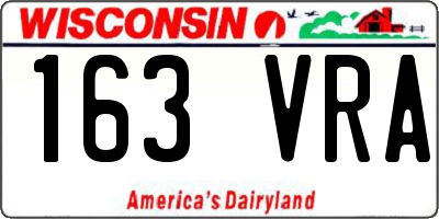 WI license plate 163VRA