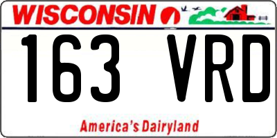 WI license plate 163VRD