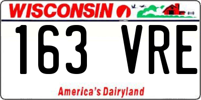 WI license plate 163VRE