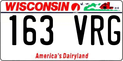 WI license plate 163VRG
