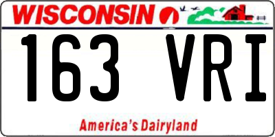 WI license plate 163VRI