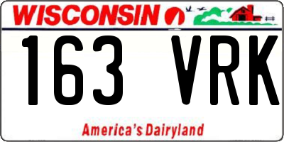WI license plate 163VRK