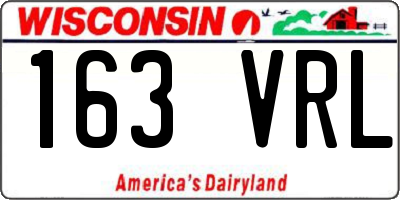 WI license plate 163VRL