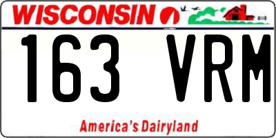 WI license plate 163VRM