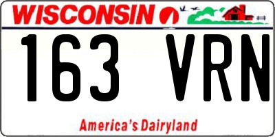 WI license plate 163VRN