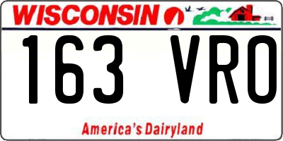 WI license plate 163VRO