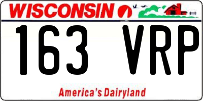 WI license plate 163VRP