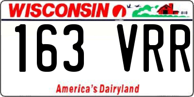 WI license plate 163VRR
