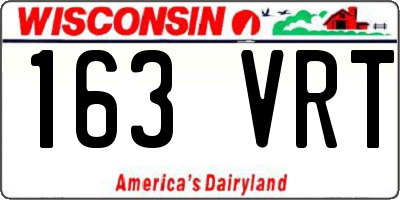 WI license plate 163VRT