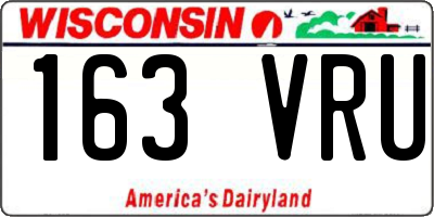 WI license plate 163VRU