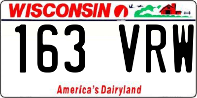 WI license plate 163VRW