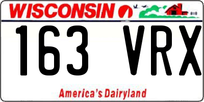 WI license plate 163VRX