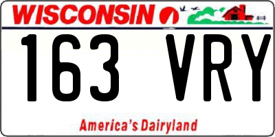 WI license plate 163VRY