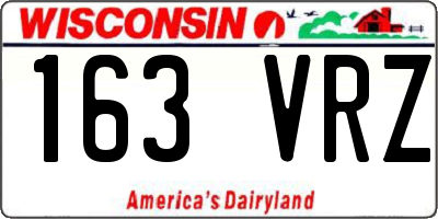 WI license plate 163VRZ