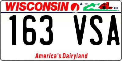 WI license plate 163VSA