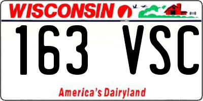 WI license plate 163VSC