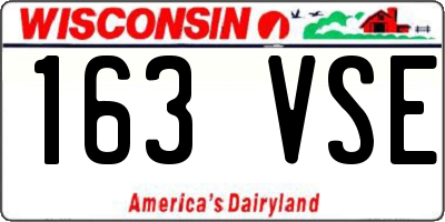 WI license plate 163VSE