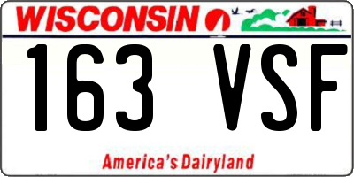 WI license plate 163VSF