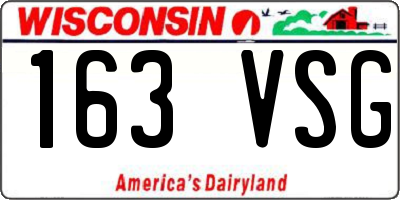 WI license plate 163VSG