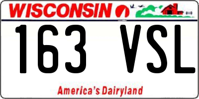 WI license plate 163VSL
