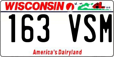 WI license plate 163VSM