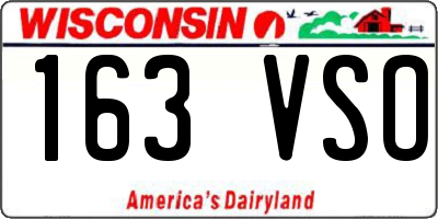 WI license plate 163VSO