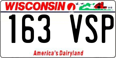 WI license plate 163VSP