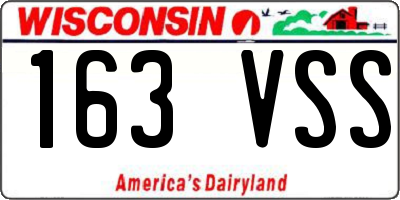 WI license plate 163VSS