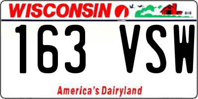 WI license plate 163VSW