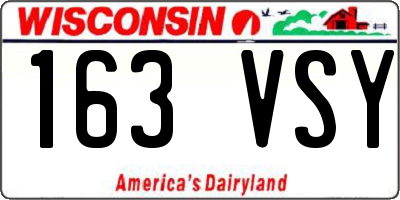 WI license plate 163VSY