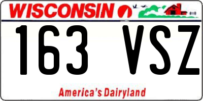 WI license plate 163VSZ