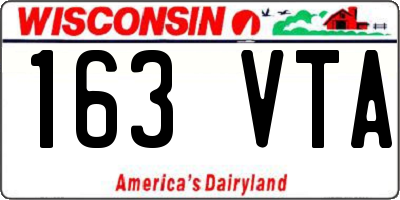 WI license plate 163VTA