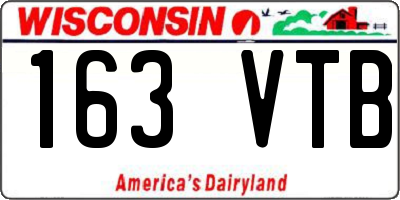 WI license plate 163VTB