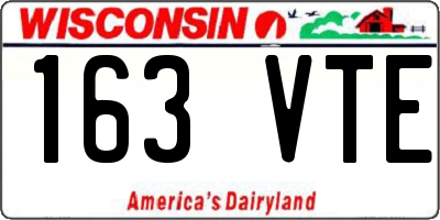 WI license plate 163VTE