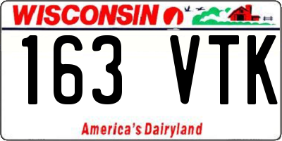 WI license plate 163VTK
