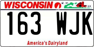 WI license plate 163WJK