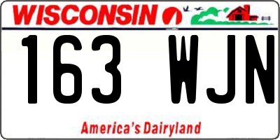 WI license plate 163WJN