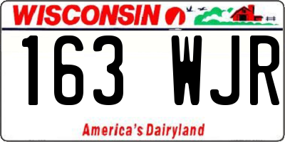 WI license plate 163WJR
