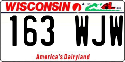 WI license plate 163WJW