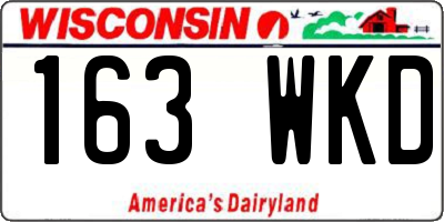WI license plate 163WKD