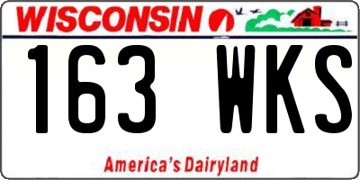 WI license plate 163WKS