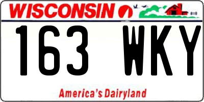 WI license plate 163WKY