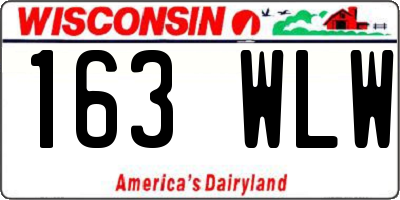 WI license plate 163WLW